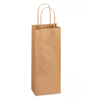 Kraft Paper Shopping Bags - 5 1?2 x 3 1?4 x 12 1?2", Wine