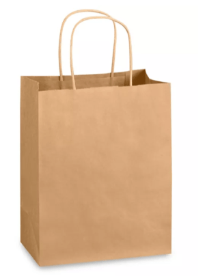 Kraft Paper Shopping Bags - 8 x 4 1?2 x 10 1?4", Cub