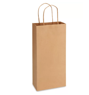 Kraft Paper Shopping Bags - 6 1?2 x 3 1?2 x 12 3?8", Double Wine