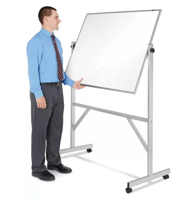Nonmagnetic Melamine Mobile Dry Erase Board - 4 x 3' - Image 2