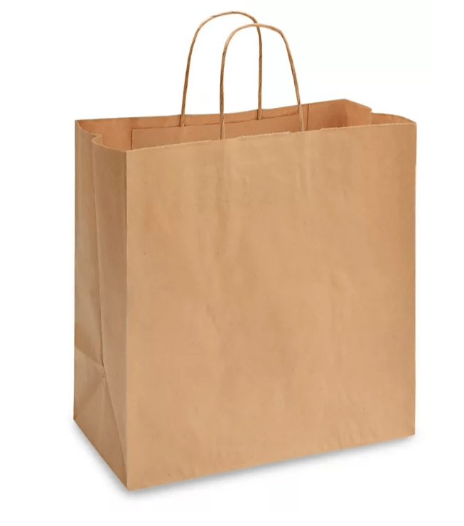 Kraft Paper Shopping Bags - 13 x 7 x 13", Star