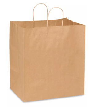 Kraft Paper Shopping Bags - 14 x 10 x 15 1?2", Take Out