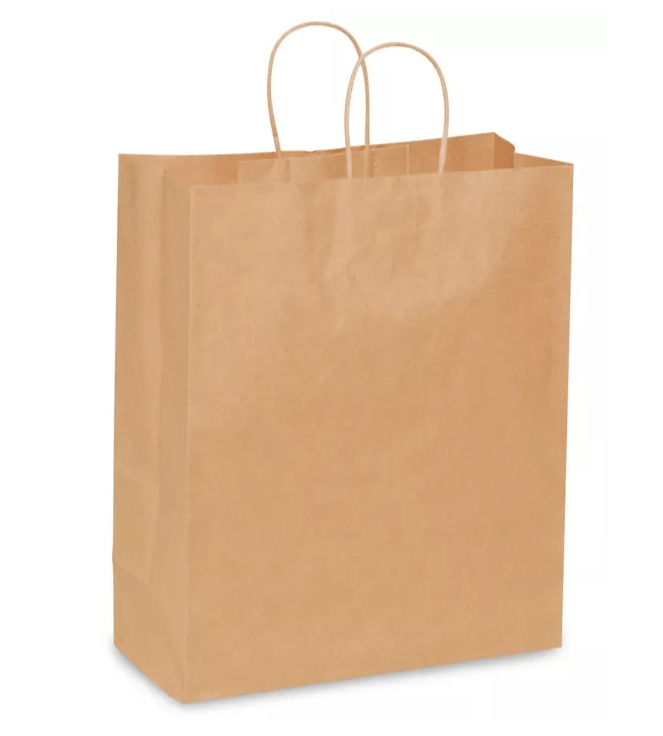 Kraft Paper Shopping Bags - 13 x 6 x 15 3?4", Traveler