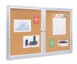 Enclosed Cork Board with Aluminum Frame - 4 x 3'