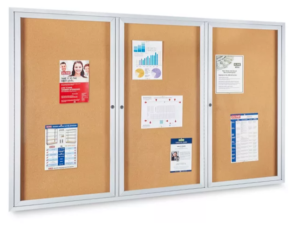 Enclosed Cork Board with Aluminum Frame - 6 x 4'