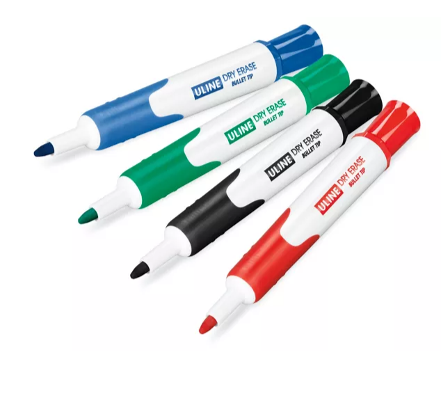 Uline Dry Erase Markers - Bullet Tip, Assortment Pack - Image 2