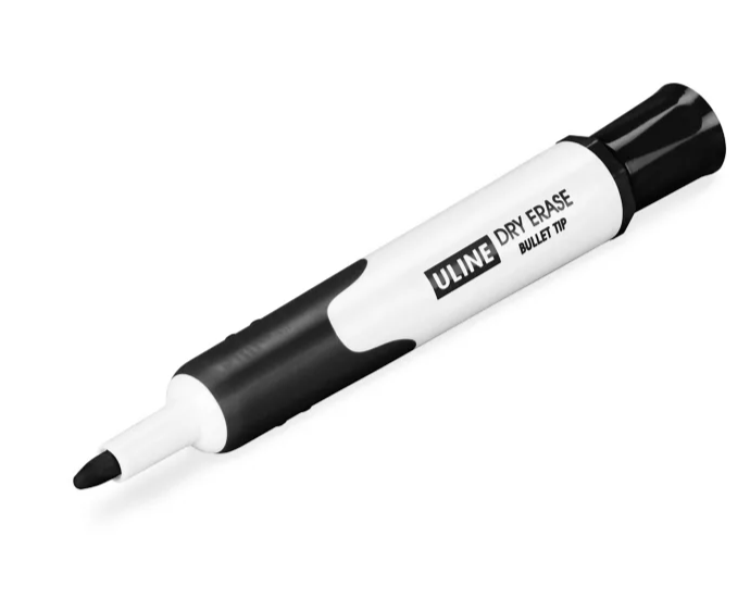 Uline Dry Erase Markers - Bullet Tip, Black - Image 2