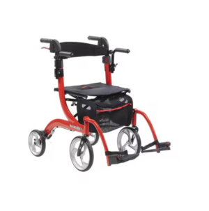 Nitro Duet Transport Chair Rollator 300lb Capacity 10" Front/8" Back Wheels