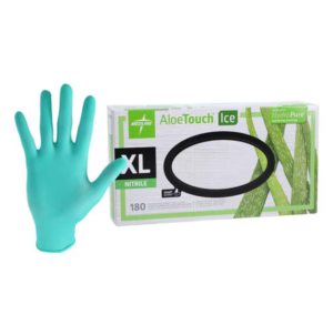 Aloetouch Ice Nitrile Exam Gloves X-Large Green Non-Sterile, 10 BX/CA