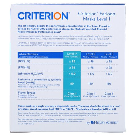 Criterion Mask ASTM Level 1 White Adult 50/Bx - Image 7