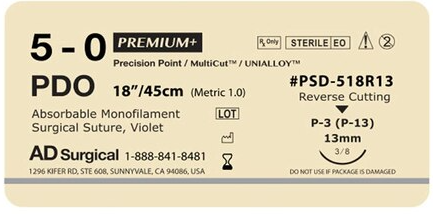 Unify Suture 5-0 18" Polydioxanone Monofilament P-3 12/Bx