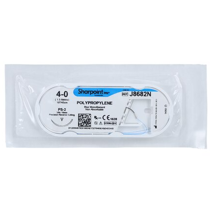 Suture 4-0 18" Polypropylene Monofilament DSM18 Blue 12/Bx - Image 4