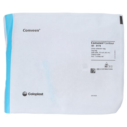 Conveen Urinary Leg Bag 28oz Disposable Anti-Reflux Valve - Image 2